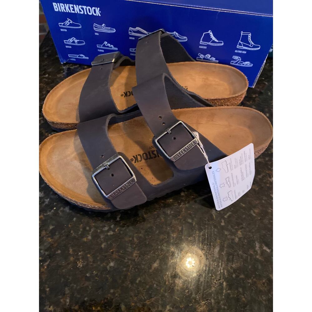 Brand NEW Birkenstock Arizona Two-Strap Leather Sandals Women's 9 Men's 7 - Picture 2 of 8